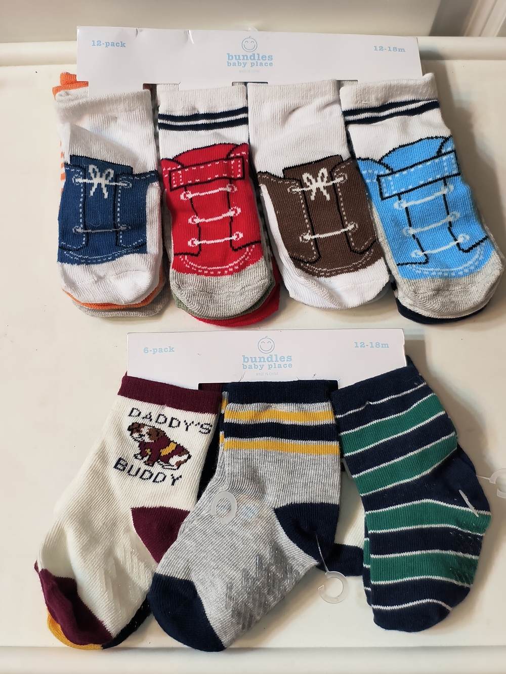 NWT The Children's Place Socks Lot (18 Pairs) 12-18 Months Sneaker & Theme Print